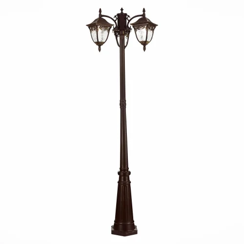 Парковый светильник Chiani SL083.705.03 ST-Luce уличный IP44 коричневый 3 лампы, плафон прозрачный в стиле современный E27