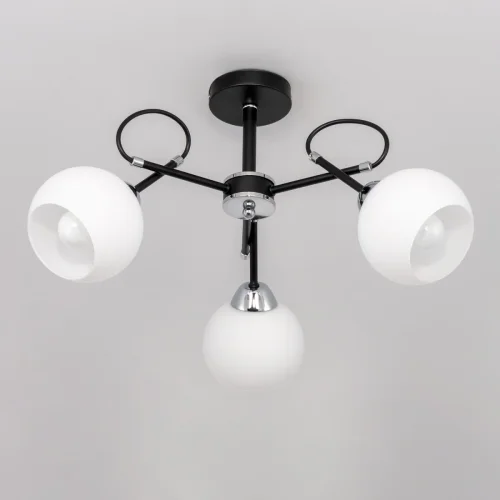 Люстра потолочная Стивен CL141231 Citilux белая на 3 лампы, основание чёрное в стиле современный  фото 2