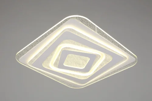 Люстра потолочная LED Arzano OML-08427-182 Omnilux белая на 1 лампа, основание белое в стиле хай-тек квадраты фото 2