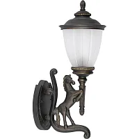 Настенный светильник Horse 4902-NW Nowodvorski уличный IP44 бронзовый 1 лампа, плафон белый в стиле замковый E27