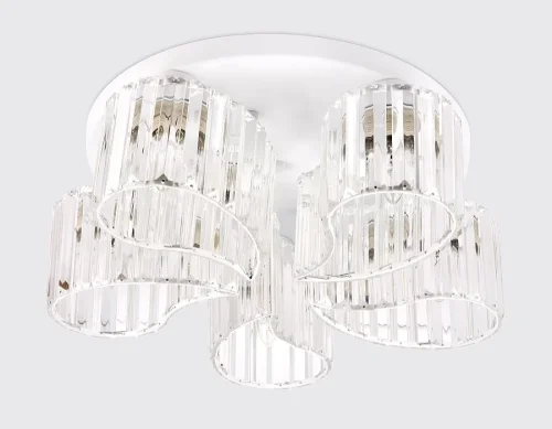 Люстра потолочная TR5201 Ambrella light прозрачная на 5 ламп, основание белое в стиле современный  фото 3