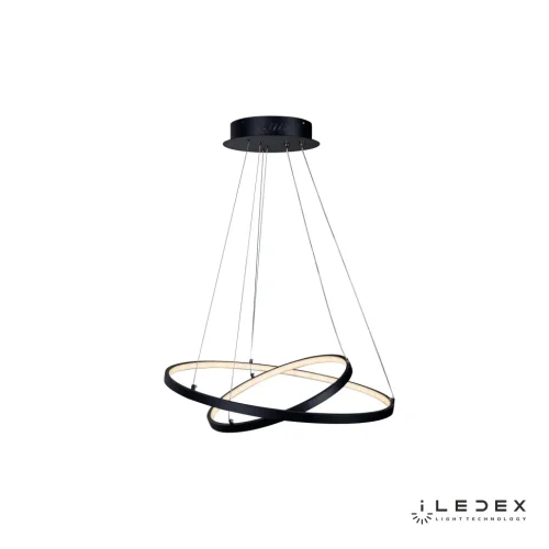 Светильник подвесной LED с пультом Axis D098-2 (600x400) BK iLedex чёрный 1 лампа, основание чёрное в стиле современный хай-тек с пультом кольца
