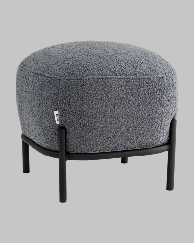 Пуф Стоун букле Fluffy темно-серый УТ000040880 Stool Group на 1 , основание в стиле современный фото 7