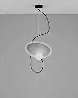 Светильник подвесной Cosmi V10694-PL Moderli белый серый 1 лампа, основание чёрное в стиле современный 