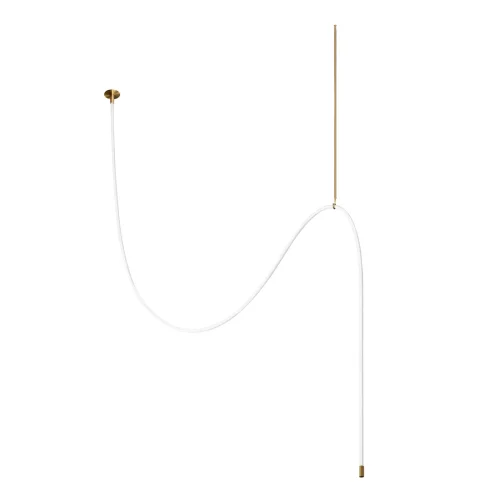 Светильник подвесной LED Thread 10388C Brass LOFT IT белый на 1 лампу, основание бронзовое в стиле хай-тек современный минимализм гибкий неон фото 4