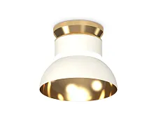 Светильник накладной XS8101061 Ambrella light золотой белый 1 лампа, основание белое в стиле модерн хай-тек круглый