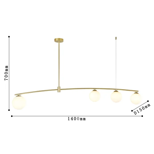 Светильник подвесной Equilibrium 4039-4P Favourite белый 4 лампы, основание золотое в стиле модерн  фото 3