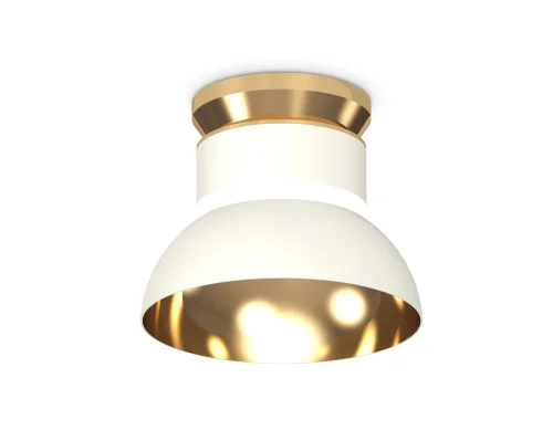 Светильник накладной XS8101061 Ambrella light золотой белый 1 лампа, основание белое в стиле современный хай-тек круглый