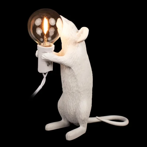 Настольная лампа Mouse 10313 White LOFT IT без плафона 1 лампа, основание белое смола в стиле современный  фото 7