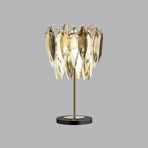 Настольная лампа Vilna 5068/3T Odeon Light янтарная серая белая 3 лампы, основание золотое металл в стиле современный  фото 4
