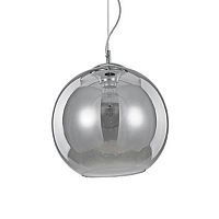 Светильник подвесной NEMO SP1 D30 FUME' Ideal Lux серый 1 лампа, основание хром в стиле современный шар