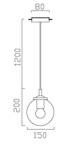 Светильник подвесной Volo VL2074P01 Vele Luce прозрачный 1 лампа, основание латунь в стиле модерн шар фото 2