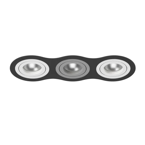 Светильник точечный Intero 16 Triple Round i637060906 Lightstar серый белый 3 лампы, основание чёрное в стиле современный хай-тек 