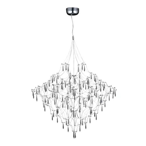 Светильник подвесной LED Gravetta SL6601.103.114 ST-Luce прозрачный на 114 ламп, основание хром в стиле арт-деко капли