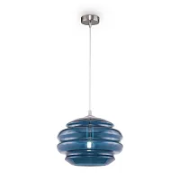 Светильник подвесной Ruche P079PL-01BL Maytoni синий 1 лампа, основание никель в стиле современный выдувное