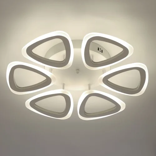Люстра потолочная LED с пультом Мадлен 424013006 DeMarkt белая на 1 лампа, основание белое в стиле хай-тек с пультом фото 2