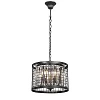 Люстра подвесная V5184-1/4 Vitaluce прозрачная на 4 лампы, основание чёрное в стиле современный классический 