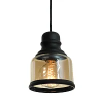 Светильник подвесной лофт Tonawanda GRLSP-9688 Lussole янтарный 1 лампа, основание чёрное в стиле лофт 
