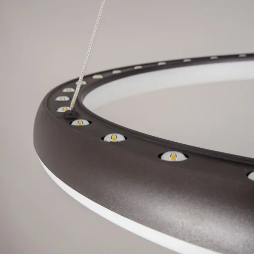 Люстра подвесная LED с пультом Юпитер Смарт CL730A095S Citilux белая на 1 лампа, основание коричневое в стиле современный с пультом кольца фото 3