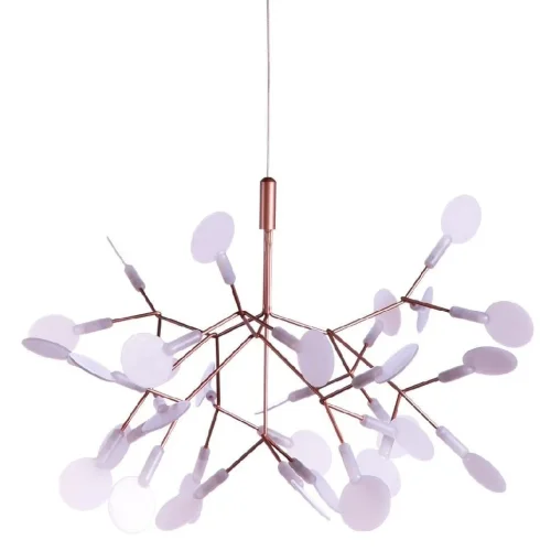 Люстра подвесная LED Heracleum 9022-27 LOFT IT белая на 27 ламп, основание золотое в стиле флористика ветви