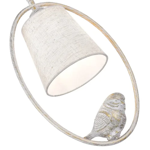 Светильник подвесной Lavinia SLE1155-503-01 Evoluce серый 1 лампа, основание белое серое патина в стиле современный прованс кантри птички фото 3