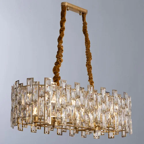 Люстра подвесная хрустальная Medea 1684/01 SP-10 Divinare прозрачная на 10 ламп, основание золотое в стиле современный  фото 2