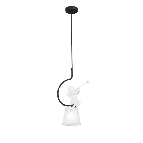 Светильник подвесной V2972-1/1S Vitaluce белый на 1 лампу, основание чёрное в стиле современный ангел