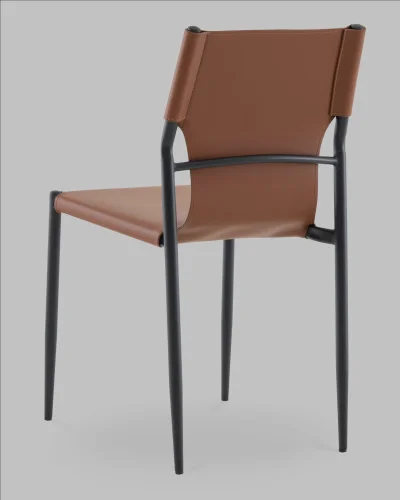 Стул обеденный West коричневый NC УТ000041709 Stool Group, коричневый/экокожа, ножки/металл/чёрный, размеры - ***** фото 5 Стул обеденный West коричневый NC УТ000041709 Stool Group, коричневый/экокожа, ножки/металл/чёрный, размеры - ***** фото 5