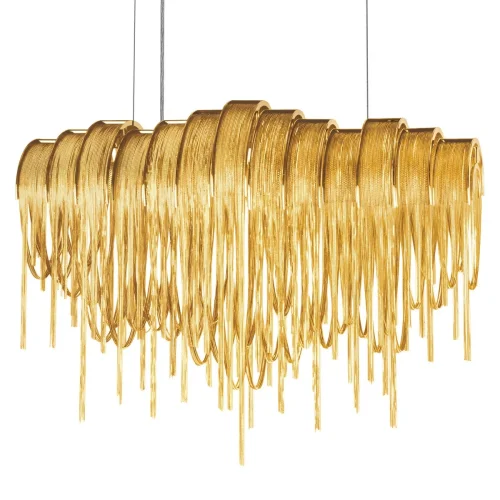 Люстра подвесная Volver 10404/720L GD LOFT IT золотая на 5 ламп, основание золотое в стиле арт-деко цепочки фото 5