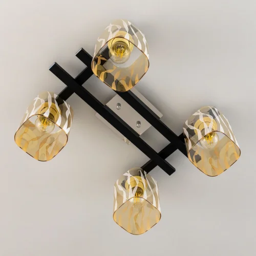 Люстра потолочная Сафари CL145241 Citilux прозрачная на 4 лампы, основание коричневое венге в стиле современный  фото 3