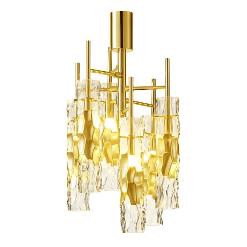 Светильник потолочный PRIMAVERA PL6 GOLD Crystal Lux прозрачный 6 ламп, основание золотое в стиле современный  фото 3