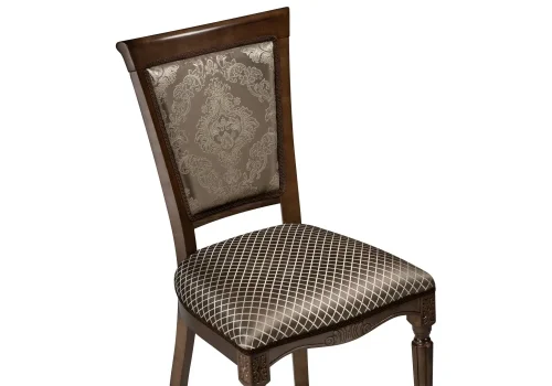 Деревянный стул Байона орех / ромб 490635 Woodville, коричневый/ткань, ножки/массив бука дерево/орех, размеры - ****500*580 фото 5