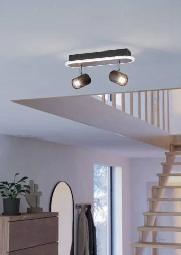 Спот с 2 лампами LED Rimbocchi 901632 Eglo чёрный LED в стиле современный фото 2 Спот с 2 лампами LED Rimbocchi 901632 Eglo чёрный LED в стиле современный фото 2
