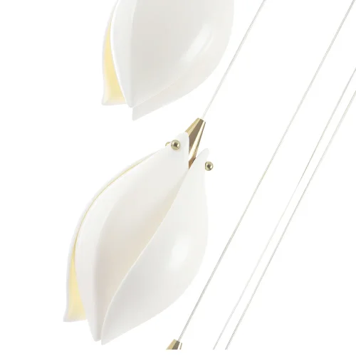 Светильник подвесной FLOWERS SP9 Crystal Lux белый 9 ламп, основание золотое в стиле флористика каскад фото 5