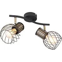 Спот с 2 лампами Argusto 54013-2 Globo чёрный E27 в стиле лофт современный 