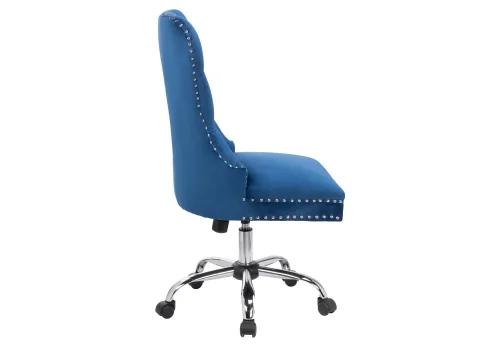 Компьютерное кресло Vento blue 11856 Woodville, синий/велюр, ножки/металл/хром, размеры - *1110***530*620 фото 4
