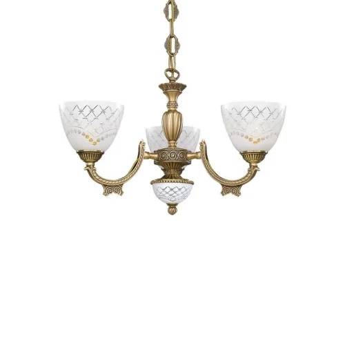 Люстра подвесная  L 7052/3 Reccagni Angelo белая на 3 лампы, основание античное бронза в стиле классический  фото 3