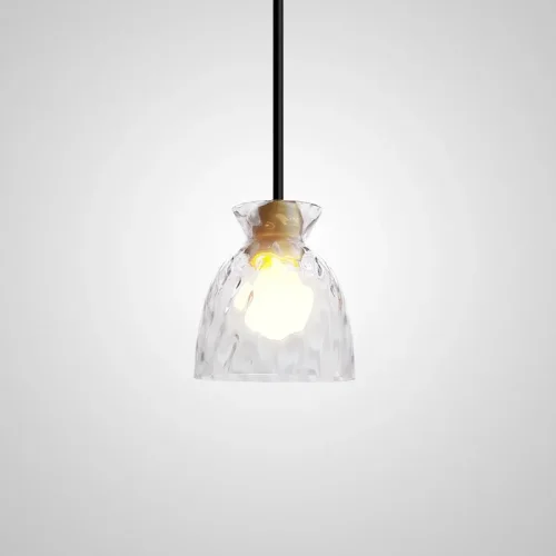 Светильник подвесной OMG GLASS D19 tree 187976-23 ImperiumLoft прозрачный на 1 лампу, основание коричневое в стиле современный 