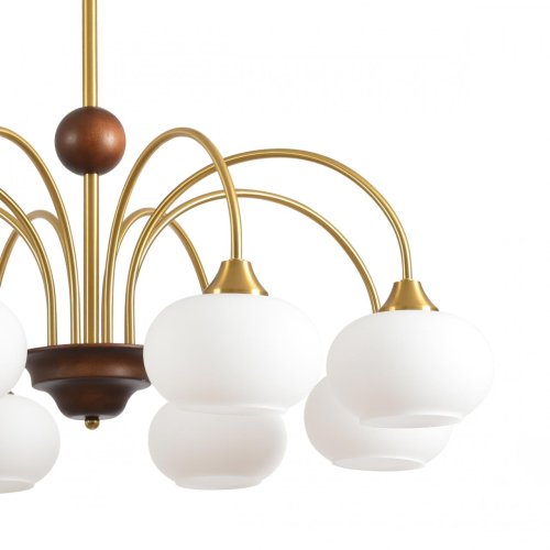 Люстра на штанге Larina 8323/8C Lumion белая на 8 ламп, основание латунь в стиле классический фото 7