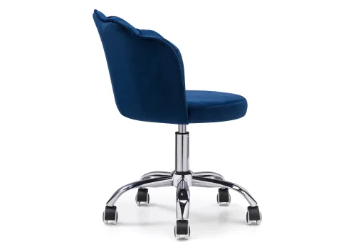 Компьютерное кресло Bud blue 15107 Woodville, синий/велюр, ножки/металл/хром, размеры - *830***560*540 фото 3