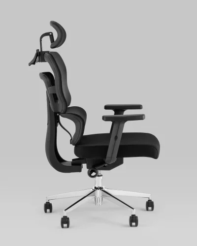 Кресло офисное TopChairs Techno черный УТ000037110 Stool Group, чёрный/ткань, ножки/металл/хром, размеры - 520*1240***680*690 фото 2