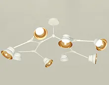 Светильник потолочный XB9059101 Ambrella light золотой белый 8 ламп, основание белое в стиле хай-тек модерн 
