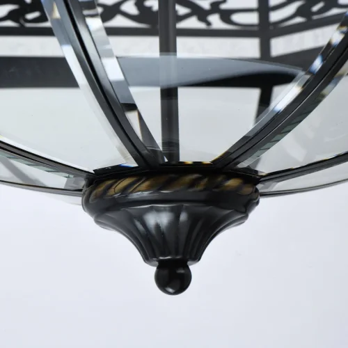 Светильник потолочный Корсо 801010806 Chiaro прозрачный 6 ламп, основание чёрное в стиле кантри  фото 8