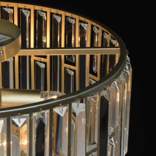Люстра потолочная хрустальная Монарх 121010205 MW-Light прозрачная на 5 ламп, основание золотое в стиле классический  фото 7