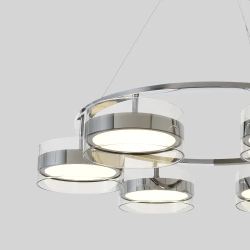 Люстра подвесная LED MYSELF SP60W LED Crystal Lux прозрачная на 1 лампу, основание хром в стиле современный фото 2