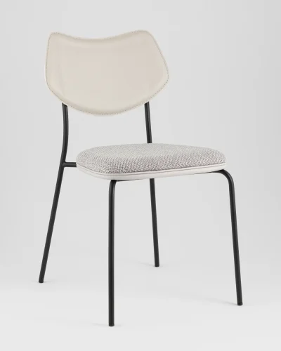 Стул обеденный Casey, серый, с серой экокожей УТ000039574 Stool Group, серый/экокожа рогожка, ножки/металл/чёрный, размеры - *****