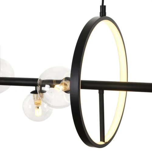 Светильник подвесной George MR1140-7PL MyFar прозрачный 7 ламп, основание чёрное в стиле современный лофт хай-тек молекула шар фото 3