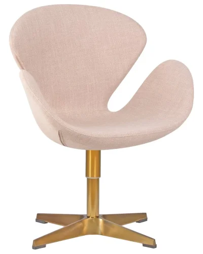 Кресло дизайнерское  69A-LMO SWAN, цвет сиденья бежевый (IF1), цвет основания золото Dobrin, бежевый/ткань, ножки/металл/золотой, размеры - ****710*600 фото 10