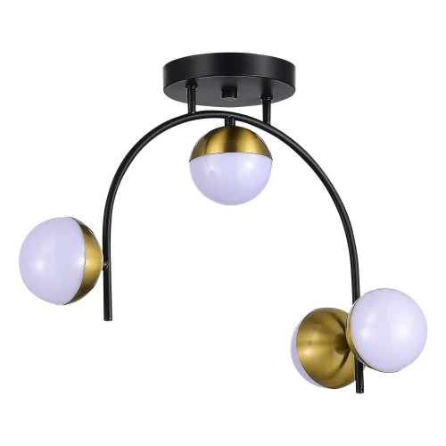 Люстра потолочная LED Aarnio SLE6500-402-04 Evoluce белая на 4 лампы, основание чёрное в стиле современный  фото 2