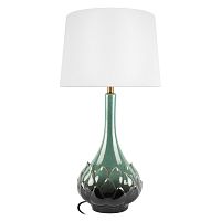 Настольная лампа Кэйл / Kale 10518T Green LOFT IT белая на 1 лампу, основание зелёное керамика в стиле классический Настольная лампа Кэйл / Kale 10518T Green LOFT IT белая на 1 лампу, основание зелёное керамика в стиле классический